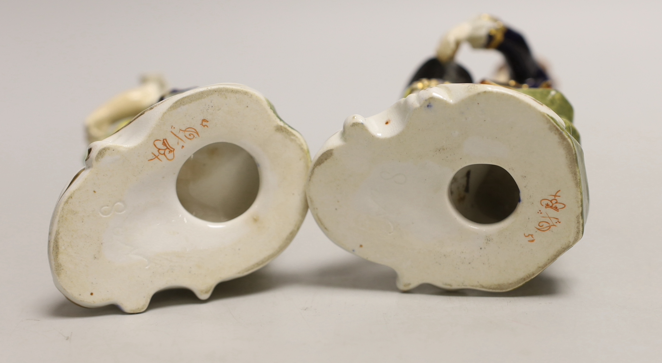 A pair of 19th century Derby porcelain figures, 13cm